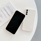 Мягкий противоударный чехол для Samsung S21, S21 Ultra, FE, Note 20 Ultra, S20 Plus, квадратный, из жидкого силикона