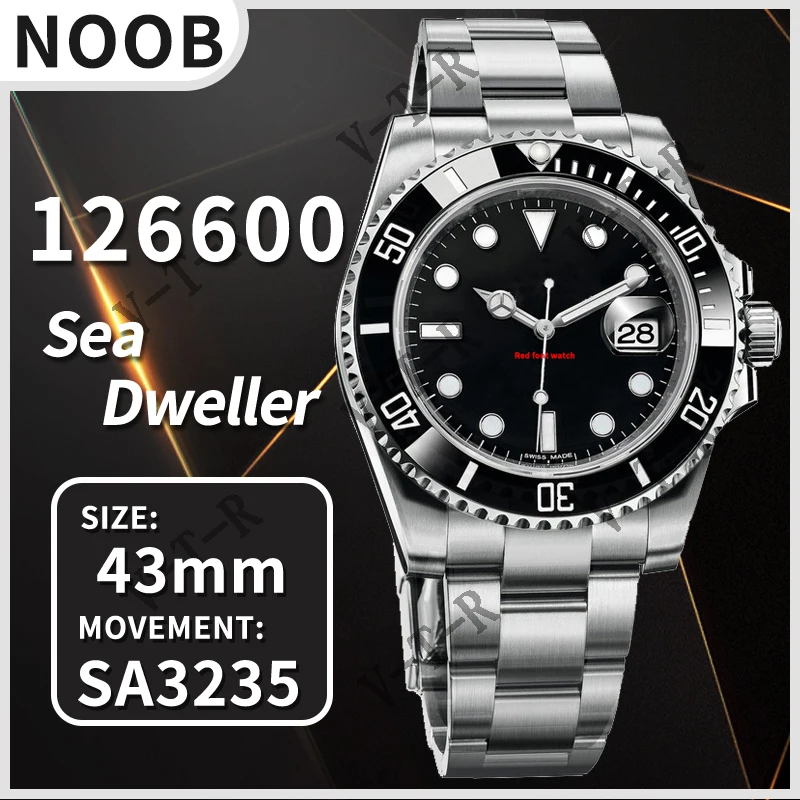 

Luxury Watch Sea-Dweller 43mm 126600 27 Baselworld Noob 1:1 Best Edition 904L Steel Black Dial on SS Bracelet A3235 Clone V1001