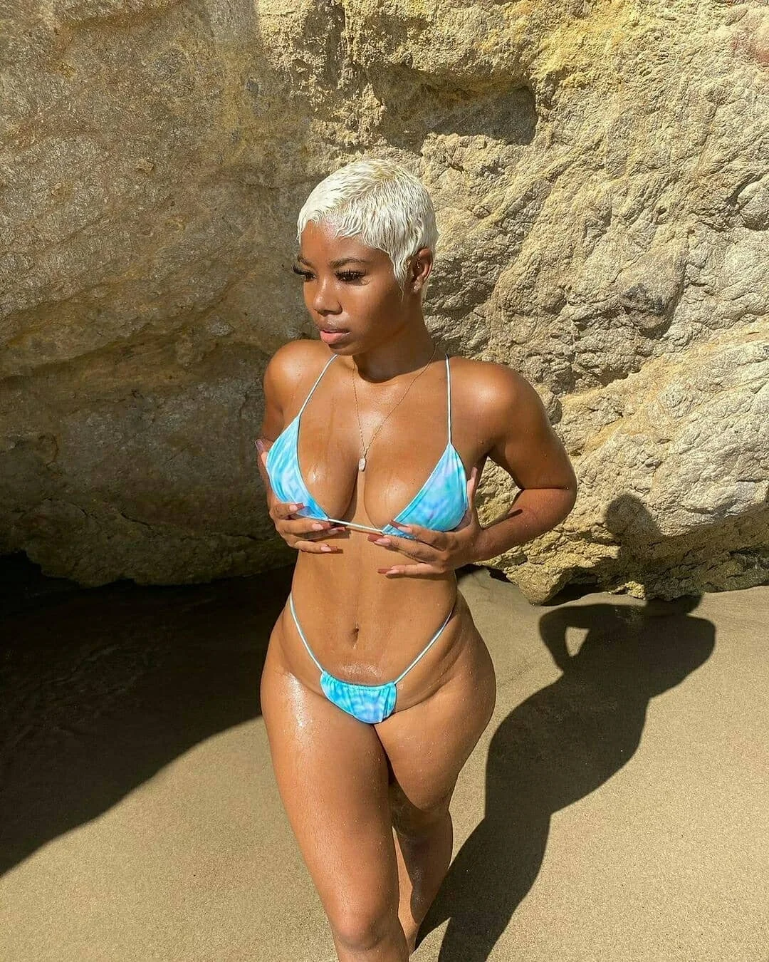 

Women Tie-dye Bathing Suits, Adults Sexy Triangle Bra with Spaghetti Strap + Thong