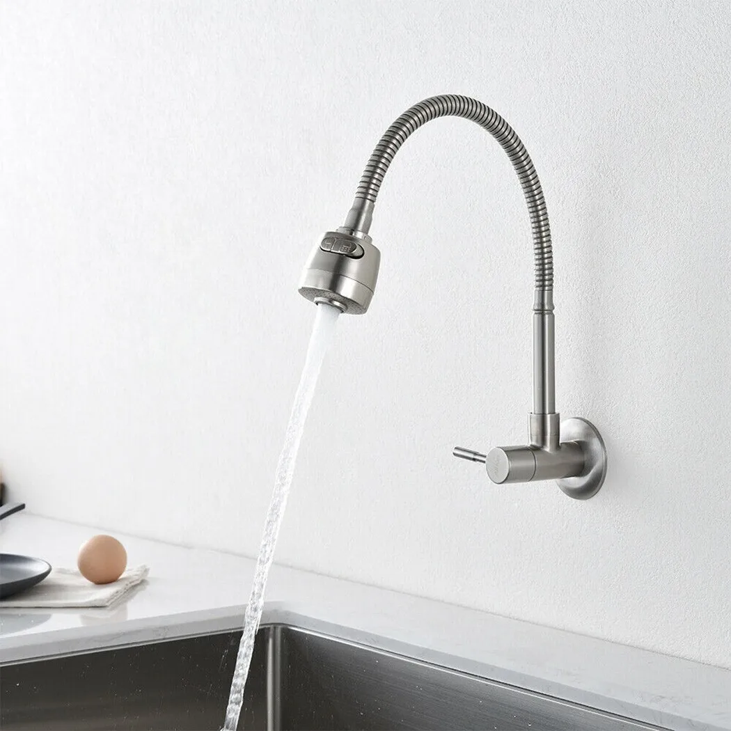 

1pcs Brushed Nickel Wall Mount Home Kitchen Filler Laundry Stainless Steel Faucet Sprayer Wall Mount Faucet