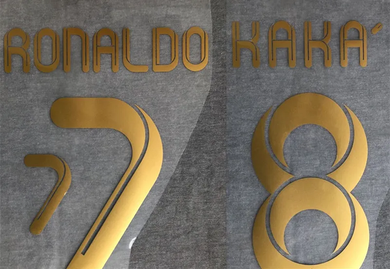 2011-2012 Ретро #7 Роналду #8 KAKA с футбольным принтом буквенные значки | Спорт и