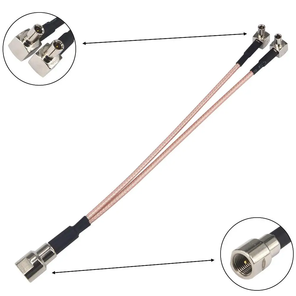 FME папа Y Тип 2 X TS9 обойма под углом фоторазъем кабеля отрезок RG316 15 см|Соединители| |