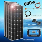 Солнечная панель батарея 12v 300 Вт 600 Вт 12 В Комплект фотоэлектрической системы солнечное зарядное устройство для аккумулятора 12 В  24 В автомобиль лодка RV кемпинг кемпер дома 1000 Вт