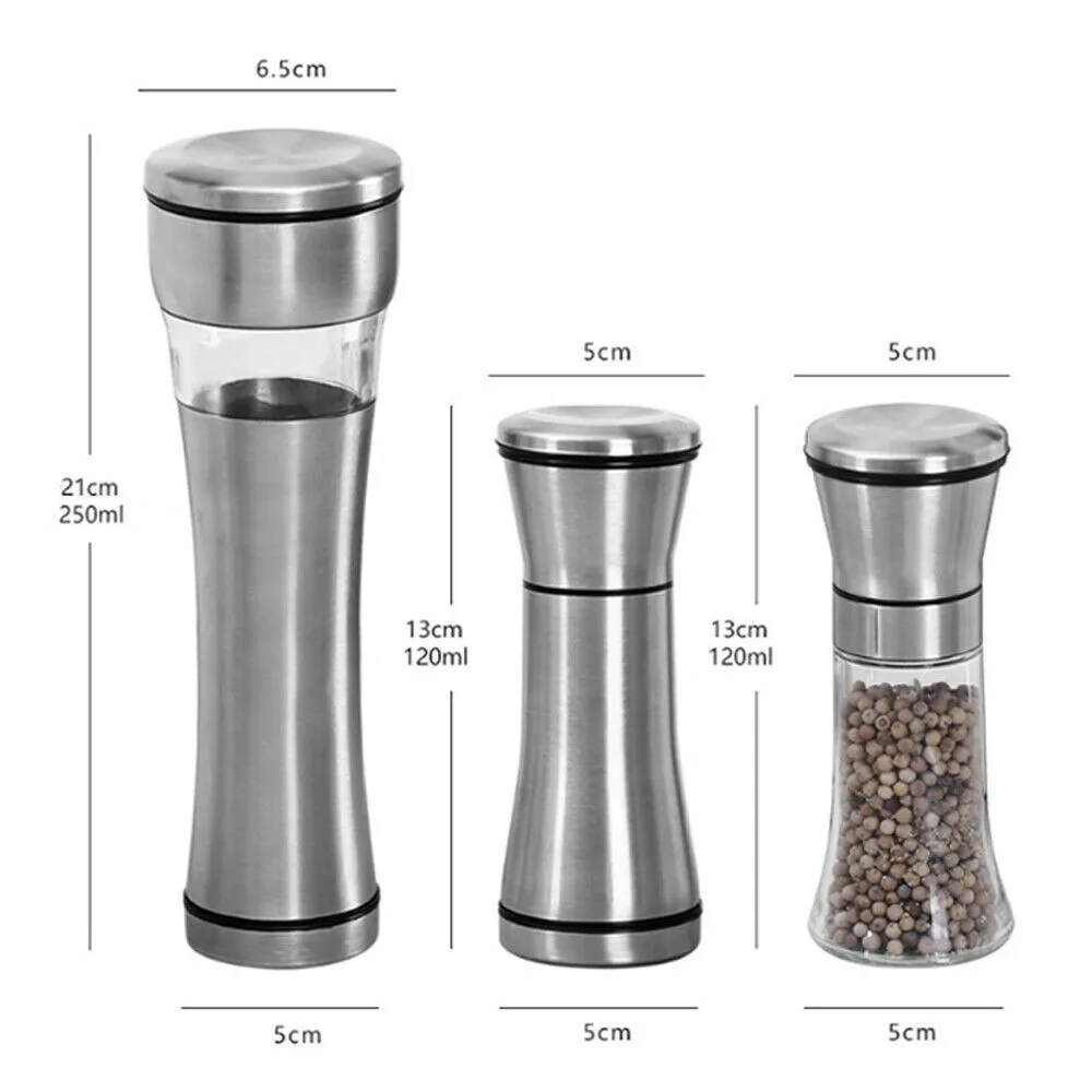 

Manual Stainless Steel Salt Pepper Mill Grinder Muller Kitchen Tools Portable