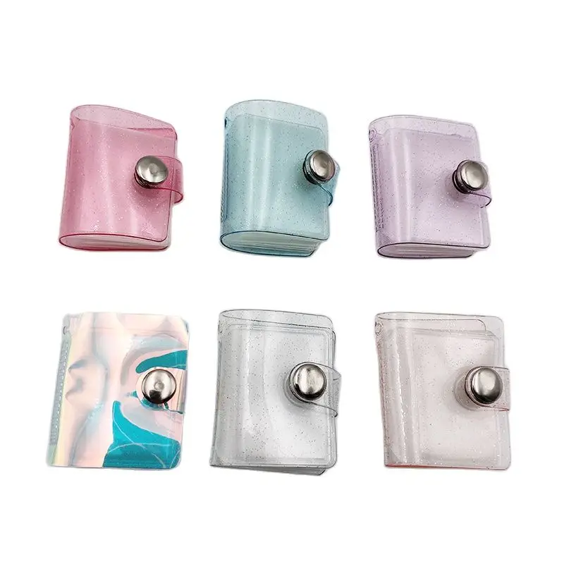 

1 Inch Mini Photo Albums 16 Pocket Shiny Cover Backpack Keychain Pendant Convenient Photo Sticker Book Very Cute Decoration