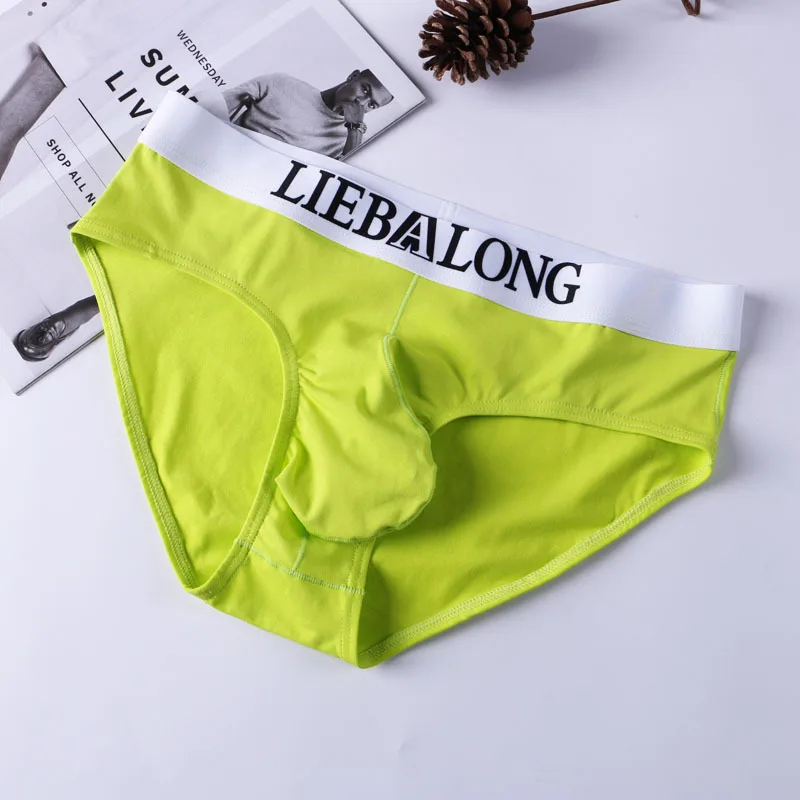 Мужские трусы брифы с карманом черные однотонные хлопковые слипы бикини