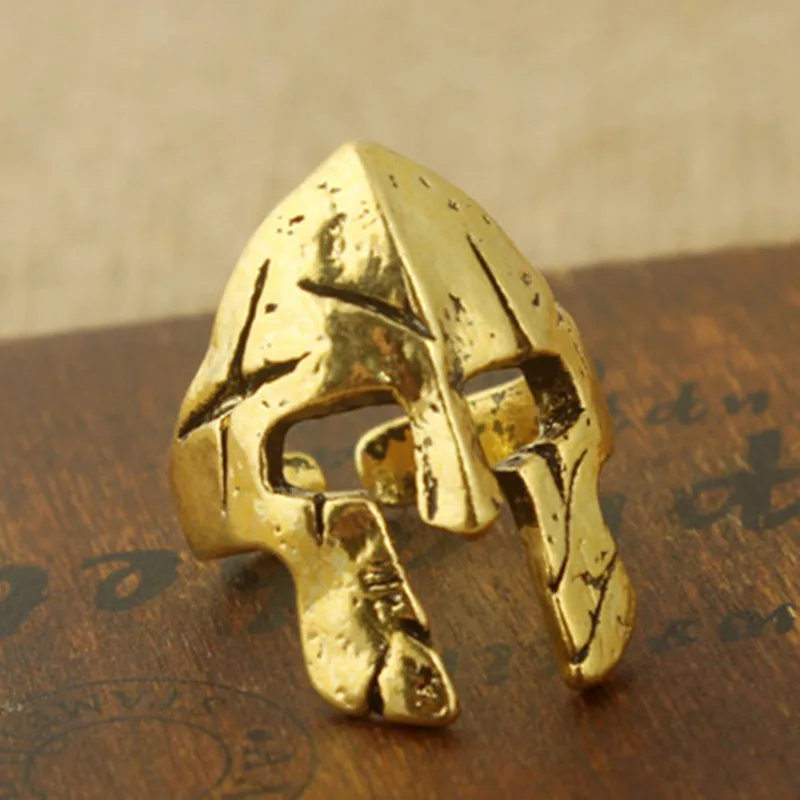 Изменяемое кольцо для мужчин спартанское маски на шлем героя винтажное панк