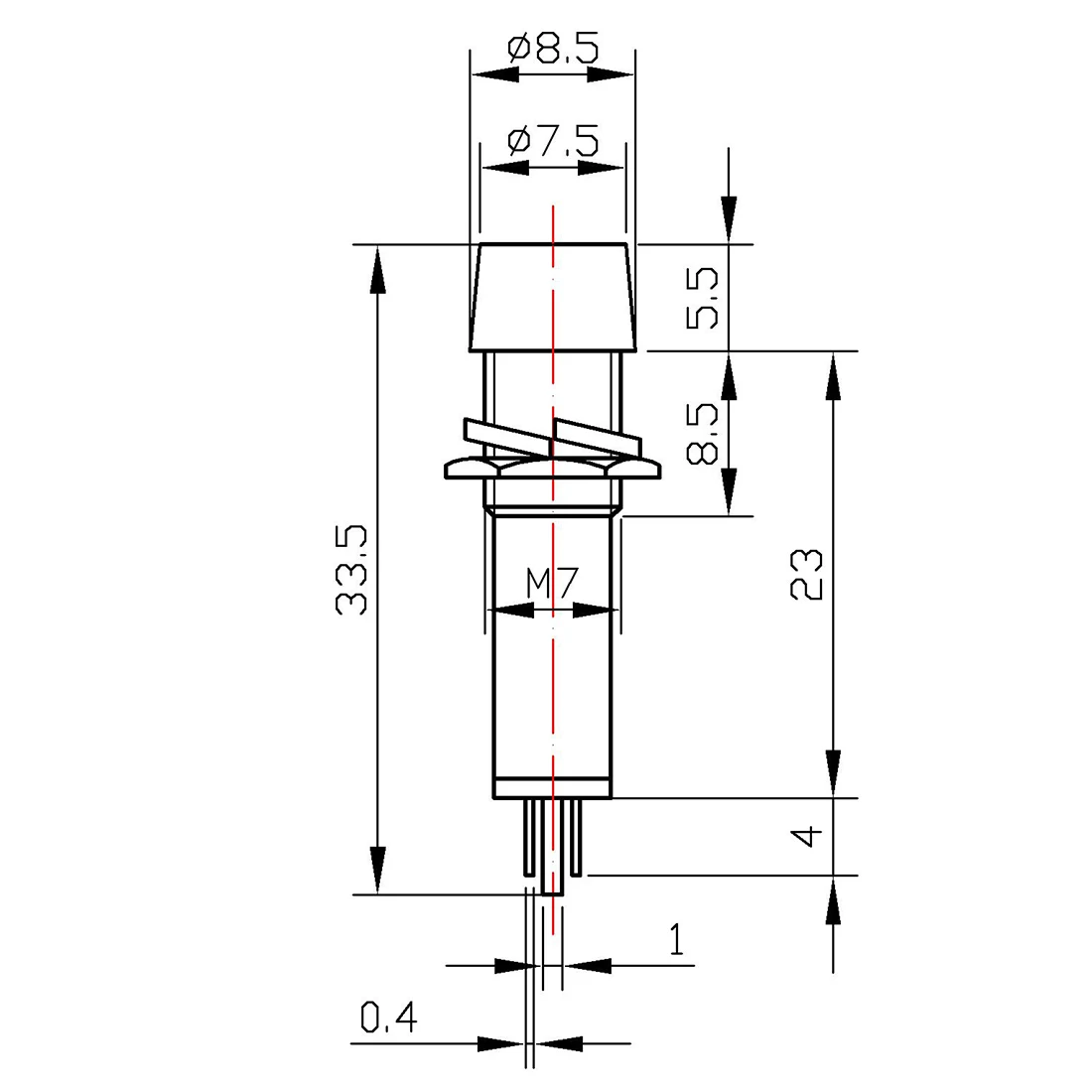 

uxcell Indicator Lights 12V, 24V, XD7-1 Panel Mount 7mm 9/32" Red 24V 10Pcs