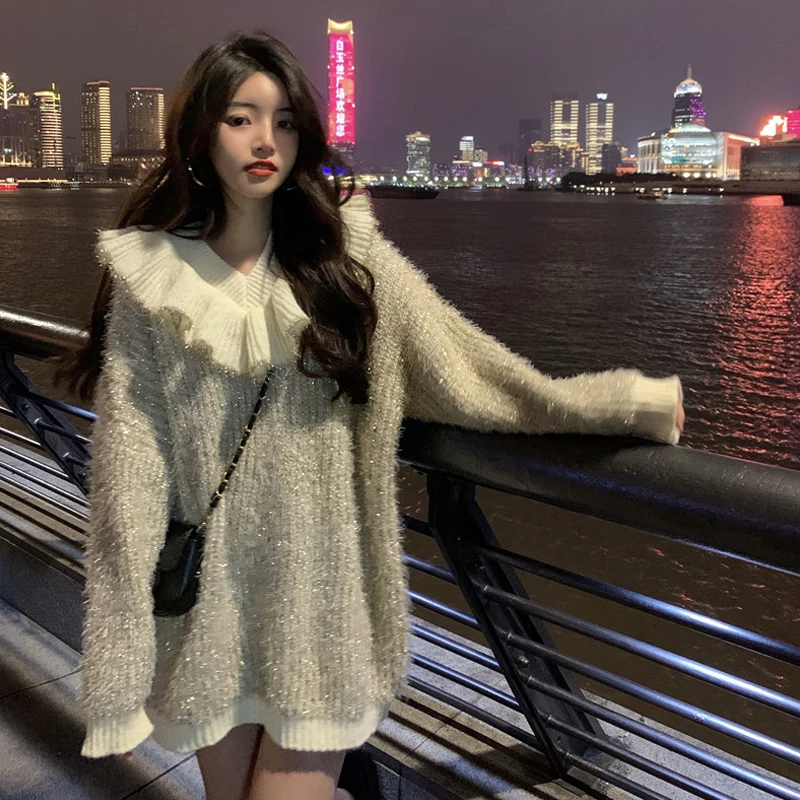 Одежда Harajpoo Женская свободная верхняя одежда осень-зима 2021 Новинка Ленивый