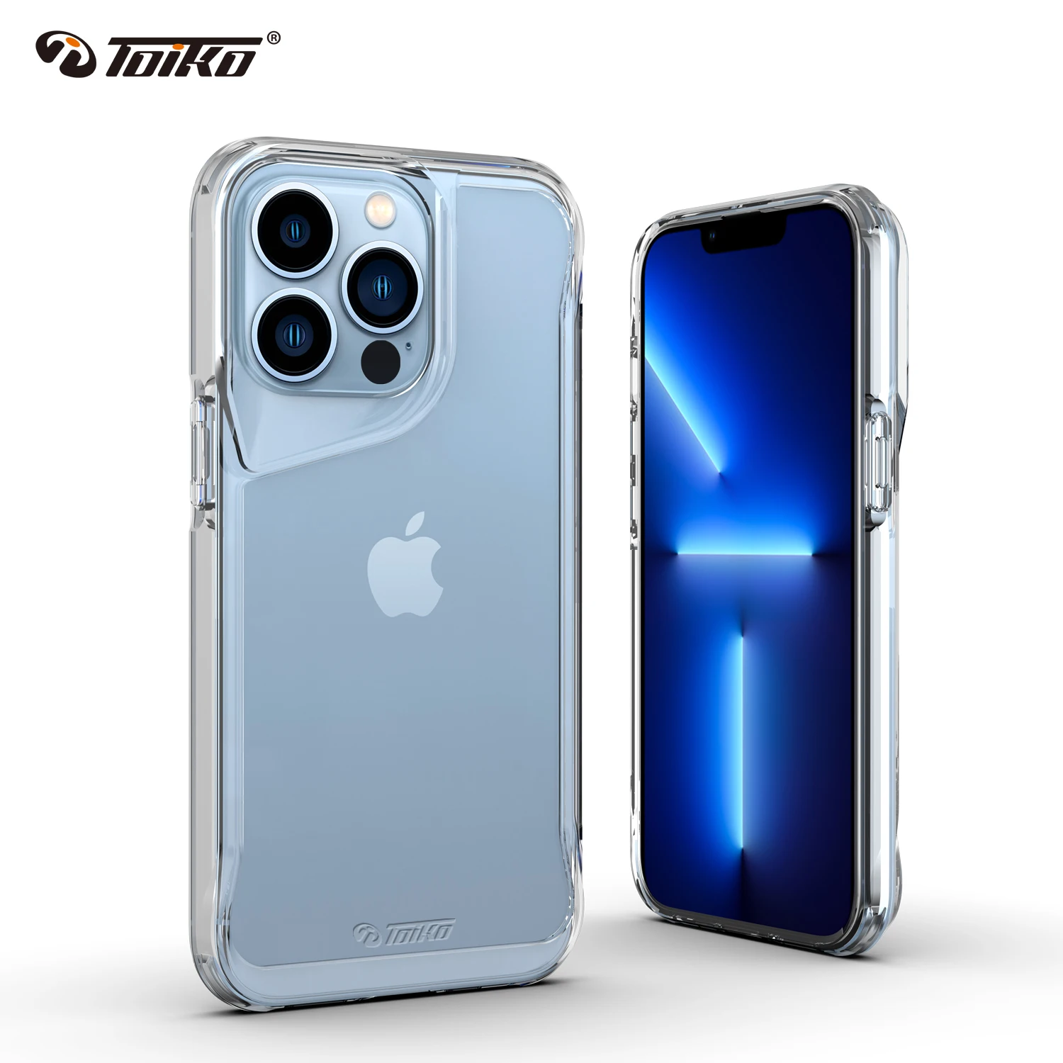 TOIKO Titan Clear Thick Shockproof Protection Case for iPhone 13 Pro Max Back Cover Rigid PC TPU Hybrid Phone Bumper Armor Shell