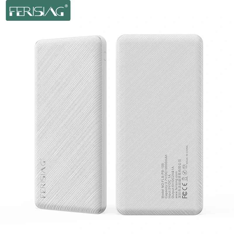 (100% Ёмкость) зарядное устройство FERISING Мощность банк 10000mAh двойной USB кабель для