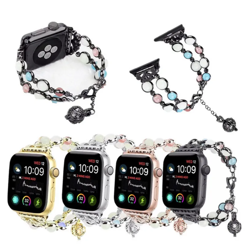 

Metal Strap for Apple Watch 40mm 44mm Bands Bracelet Smart watch Replacement Band For Iwatch Series 5 4 3 luminous Beads