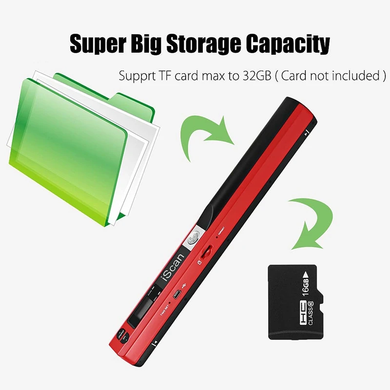 Портативный мобильный портативный сканер документов 900 точек/дюйм Usb 2 0