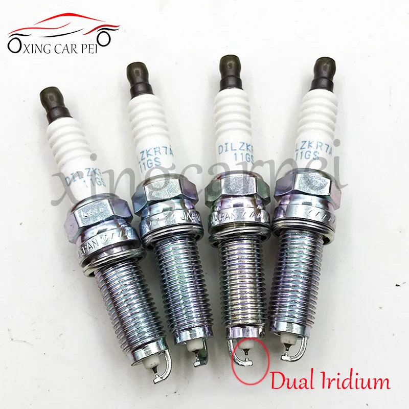 12290-R41-L01 DILZKR7A11GS 4 шт. двойная иридиевая Свеча зажигания для Honda Accord Civic 12290 R41 L01 HR-V