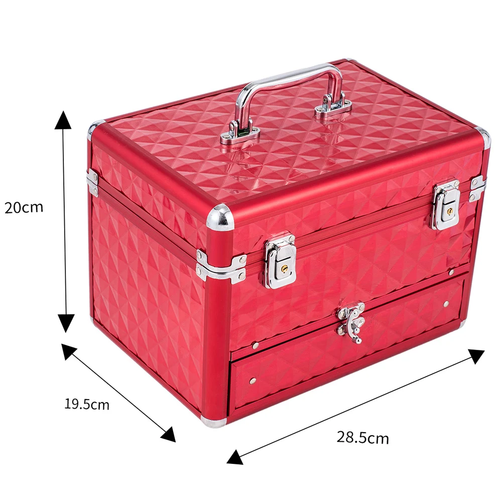 Розовый Портативный ящик для макияжа косметических помад и полированный ноготь