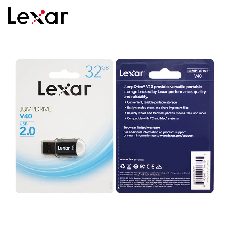 Флешка Lexar V40 32 ГБ 16 100% оригинал ГБ|USB флэш-накопители| |