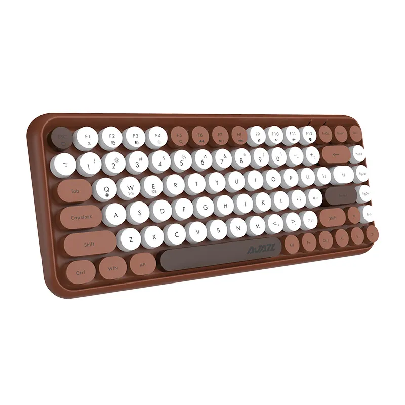 

Wireless Keyboard Bluetooth-compatible for iPad-Tablets Round Key Cap Gaming Keypad with 84 Keys for Phone/An-droid/Windows