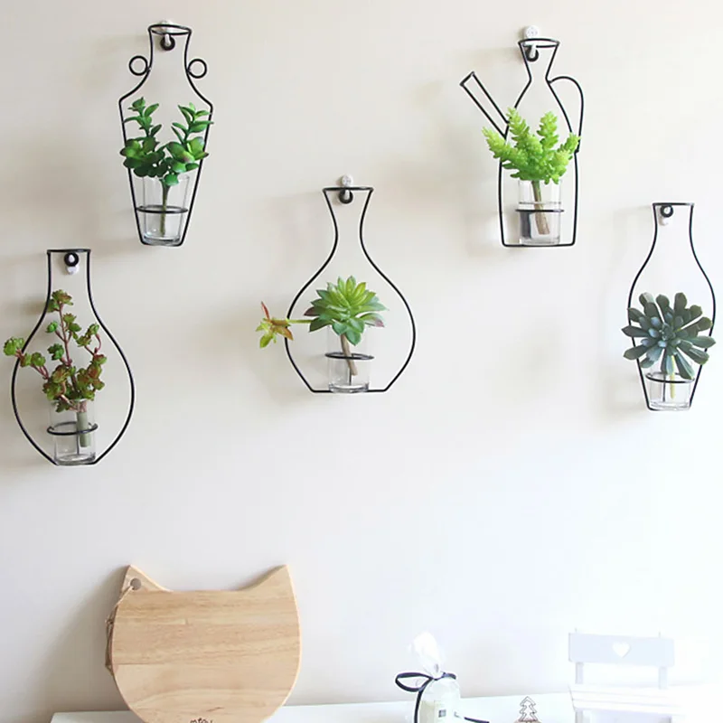 Ваза для цветов железная в стиле ретро настенный держатель сушеных разных форм