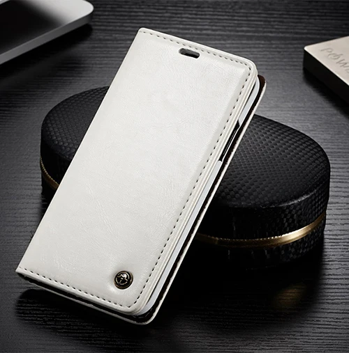 Белый Роскошный Магнитный откидной Чехол для samsung galaxy S7 edge S8 S9 S10 Plus S5 Mini S4 S6 edge Plus винтажный кожаный чехол-бумажник - Цвет: Белый