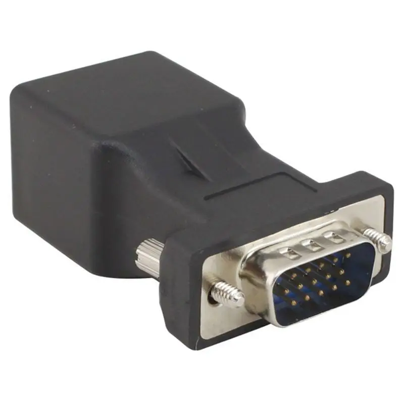 VGA удлинитель штекер к локальной сети CAT5 CAT6 RJ45 сетевой кабель адаптер| |