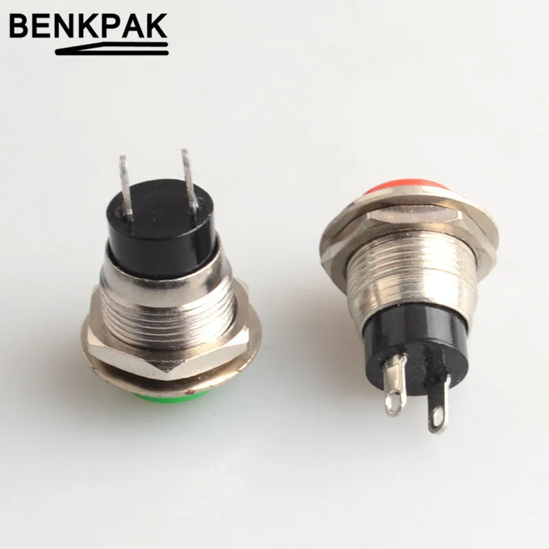 12 мм 2 контакта с пружинным возвратом самовозврата Мгновенный кнопочный