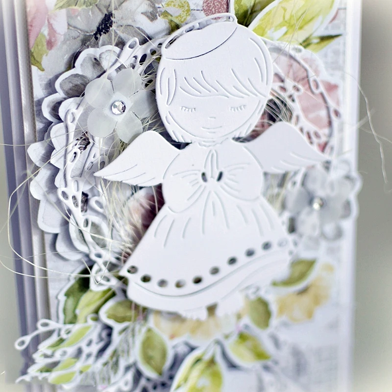 

JC Angle Girl Metal Cutting Dies for Scrapbooking Die Cut Card Make Stencil Craft Folder Model Album Decor Handmade Tools Mold