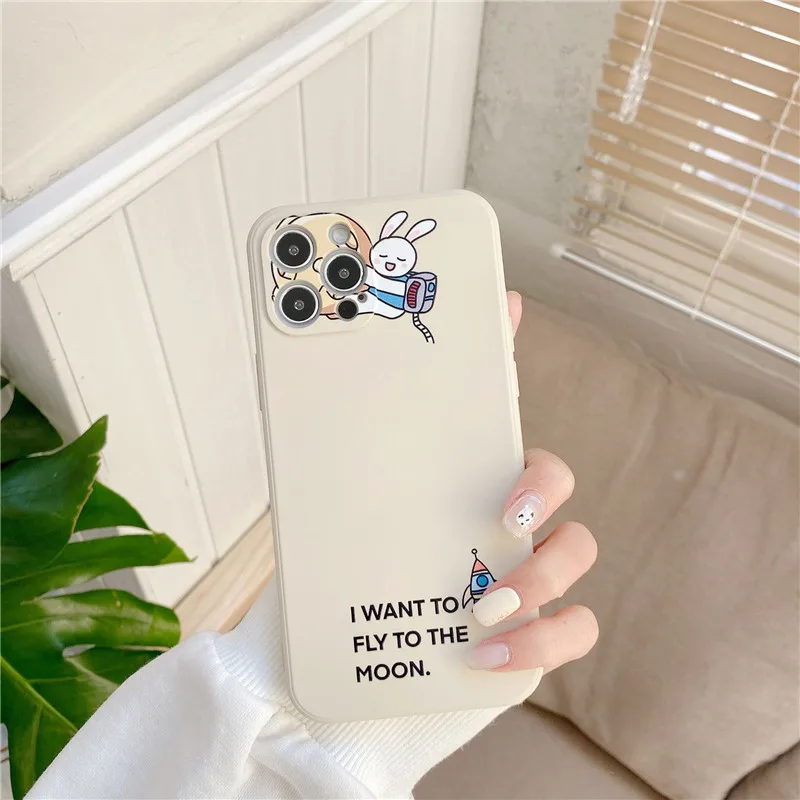 

Cartoon Cute Astronaut Silicone Soft Phone Case For iPhone 7 8 Plus 2020 SE X XR XS Max 11 11Pro Max 12 12Pro Max Pro Mini Case