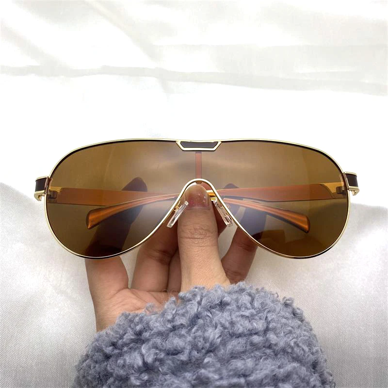 Мужские Винтажные Солнцезащитные очки больших размеров поляризованные