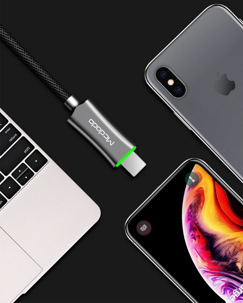 MCDODO 2.4A автоматическое отключение быстрой зарядки для iPhone USB кабель для iPhone 11 Pro Xs Max X 8 7 6 6s Plus Кабель для передачи данных USB шнур