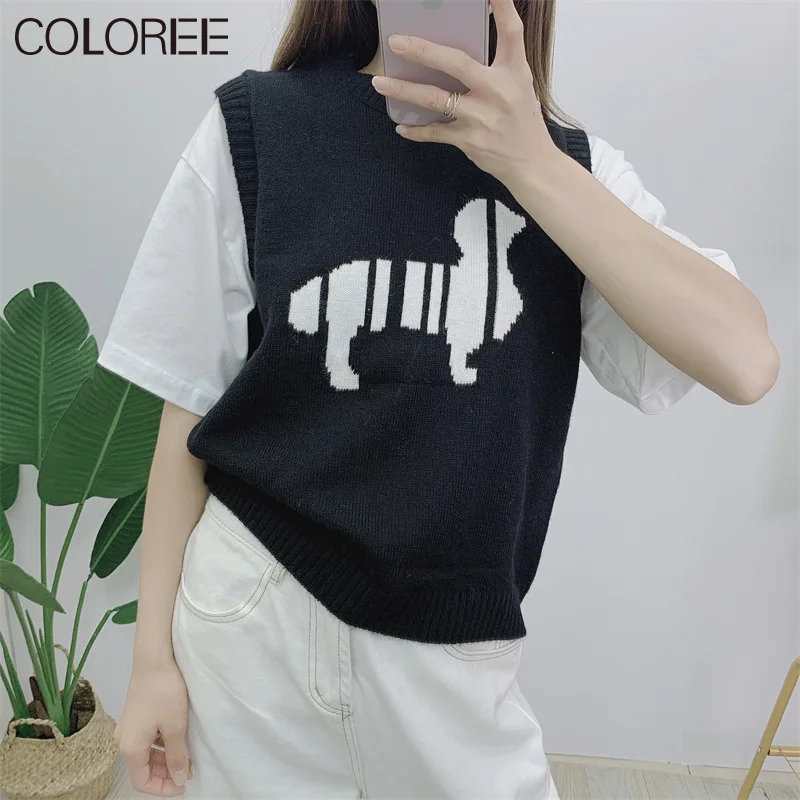 

Женский трикотажный жилет, Свитер оверсайз с V-образным вырезом, винтажный, в Корейском стиле, 2021