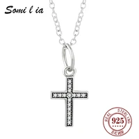 somi l ia 100 925 sterling silver retro jesus cross pendant charm for women men jewelry making bracelet or necklace accessories