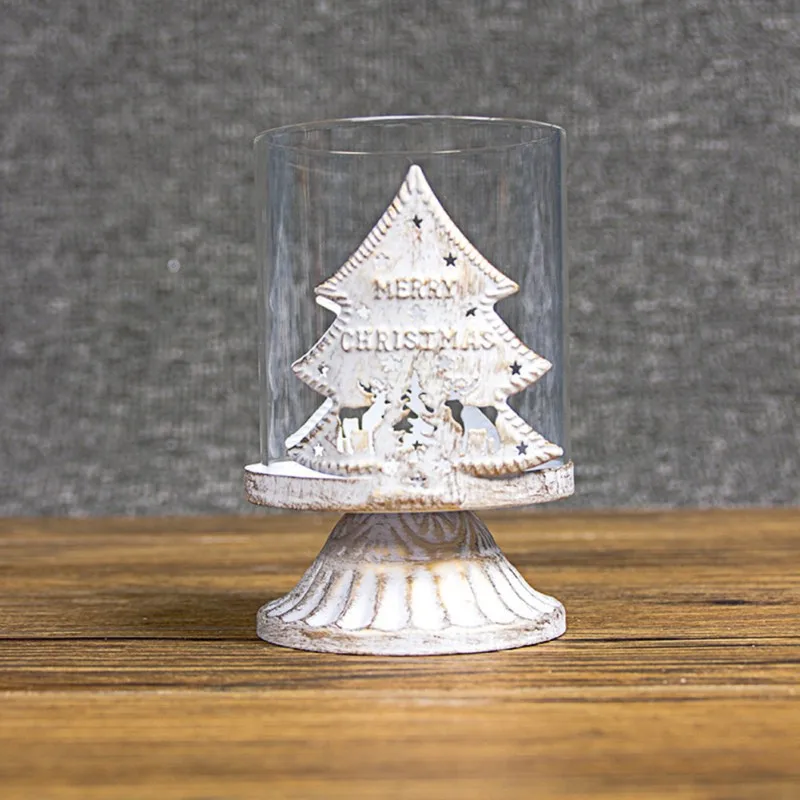 Скандинавский Ретро подсвечник из кованого железа полый Рождественское