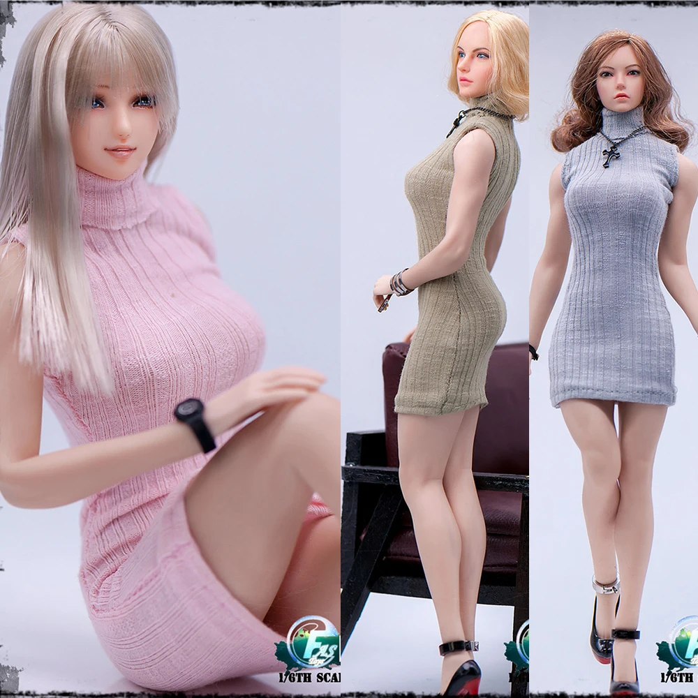 В наличии 1/6 FASToys платье FA 19CL01 новинка для женщин тонкий свитер с запахом