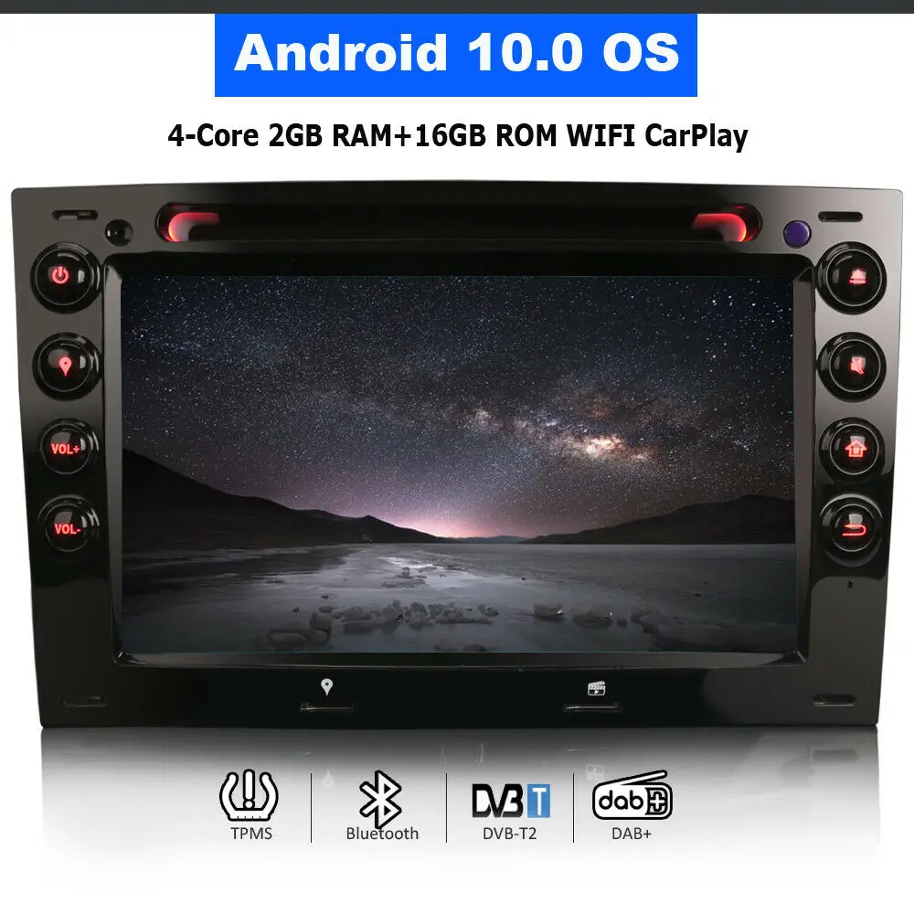 Головное устройство мультимедийное на Android 10 0 7 дюймов Wi Fi Bluetooth GPS для Renault MEGANE 2003