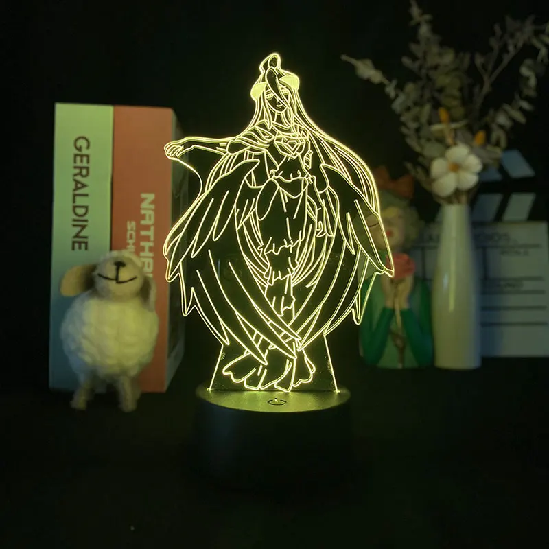 

3D ночсветильник Bluetooth управление японское аниме уникальная доставка Overlord Albedo изменение цвета Dropship Delineascope Remote Gift