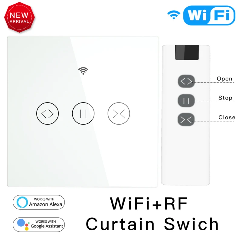 

Смарт-переключатель для штор Aelxa с Wi-Fi и радиочастотным пультом дистанционного управления