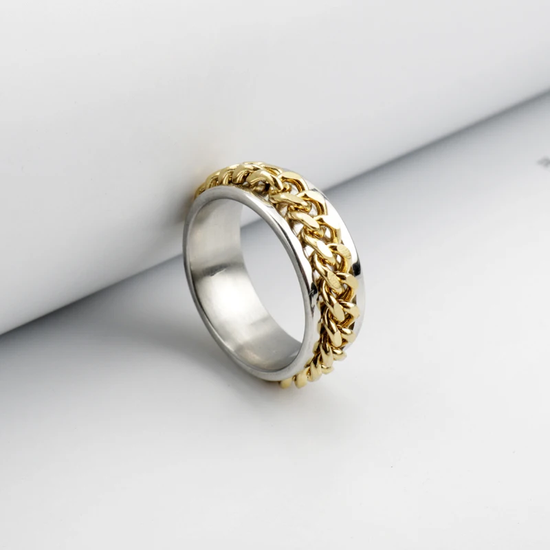 Кольцо-Спиннер мужское из нержавеющей стали в стиле панк-рок | Украшения и