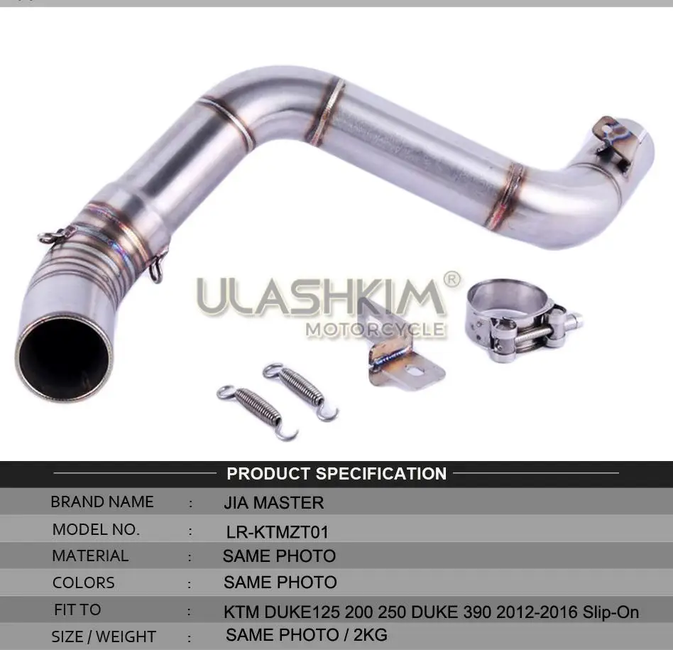 

Duke200 Duke390 Motorcycle Exhaust middle pipe Round Muffler for DUKE125 DUKE 200 DUKE 250 DUKE 390 2012-2016 Slip-On