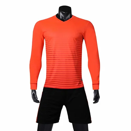 Soccer Jerseys Long Sleeve Men Custom Football Jerseys Soccer Uniforms Youth Adult Football Set Long Soccer Jersey - Color: Orange