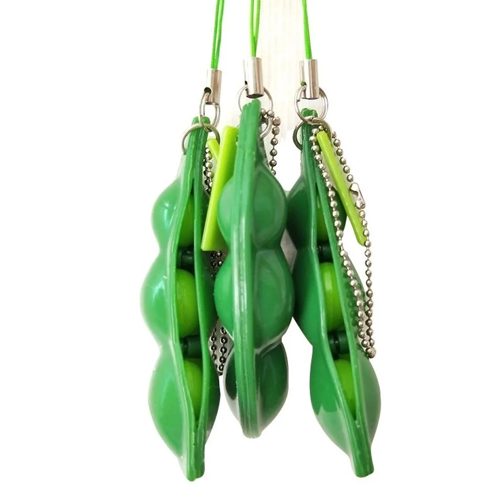 3 шт. бесконечное сжимайте Edamame фасоль горох выражение брелок Подвеска орнамент