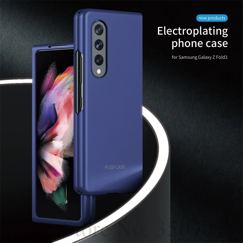 Роскошные чехлы на ощупь с кожей для samsung galaxy z fold3 Складывающийся 3 тонкий Матовый