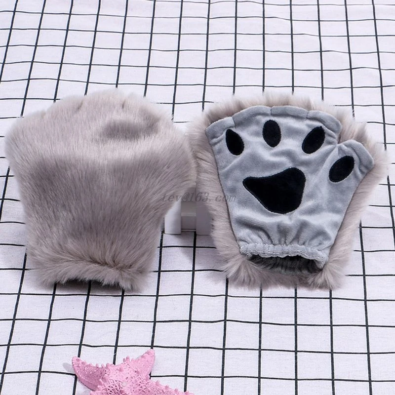 Взрослые Дети Пушистый Плюшевый волк кошачьи уши заколка для волос хвост