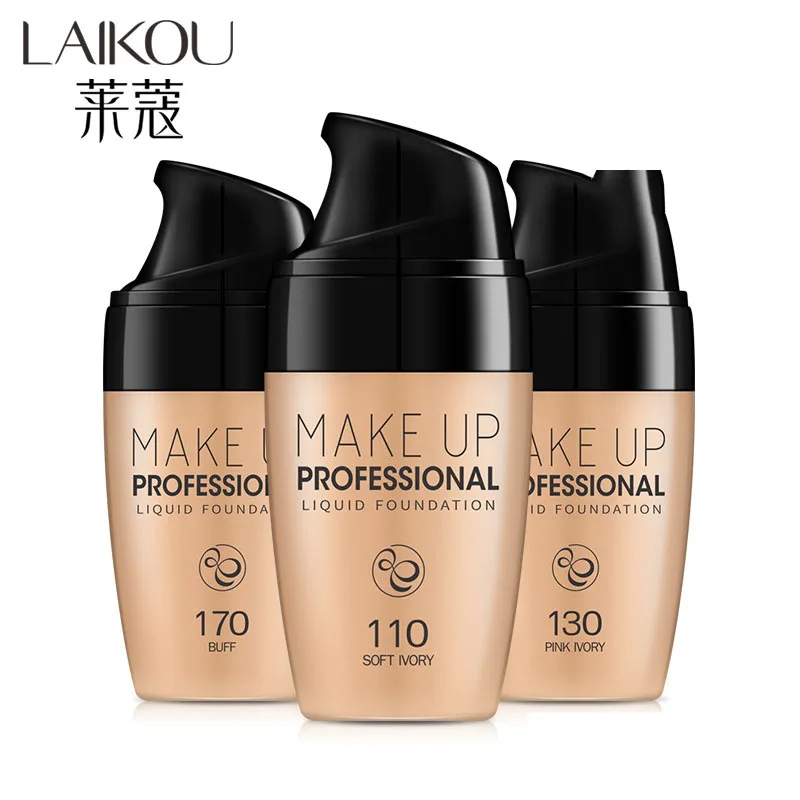 LAIKOU Face Foundation Cream Waterproof Make Up Liquid Concealer Oil Control Cover Base Makeup Cosmetics |