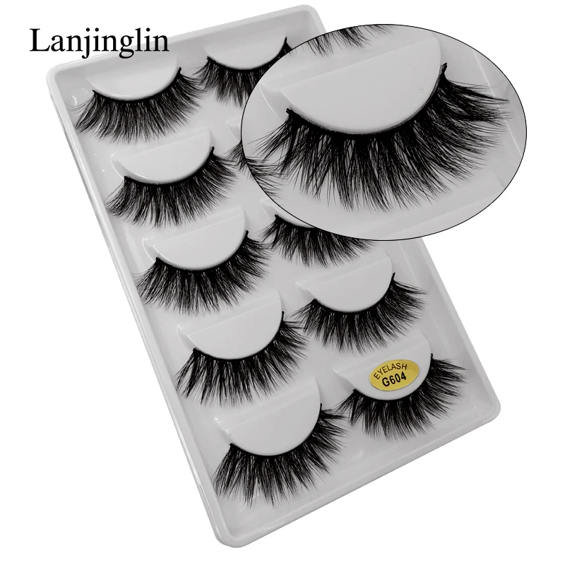 5 пар 3d искусственных норковых ресниц LANJINGLIN искусственные ресницы для