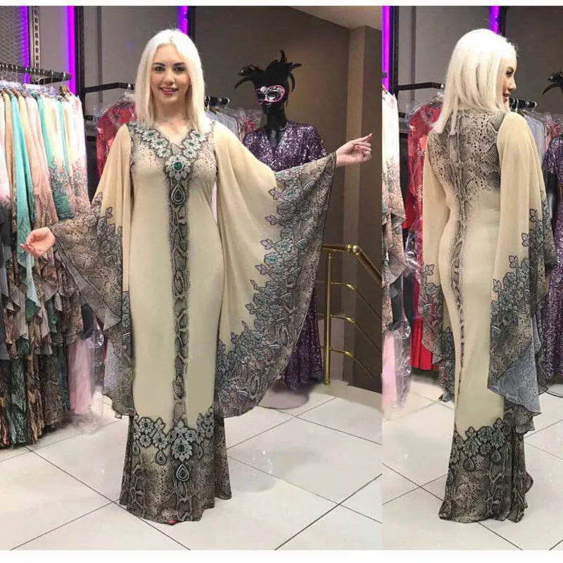 

African clothes slim V-neck print dress robe africaine bat sleeve women dashiki party african dresses