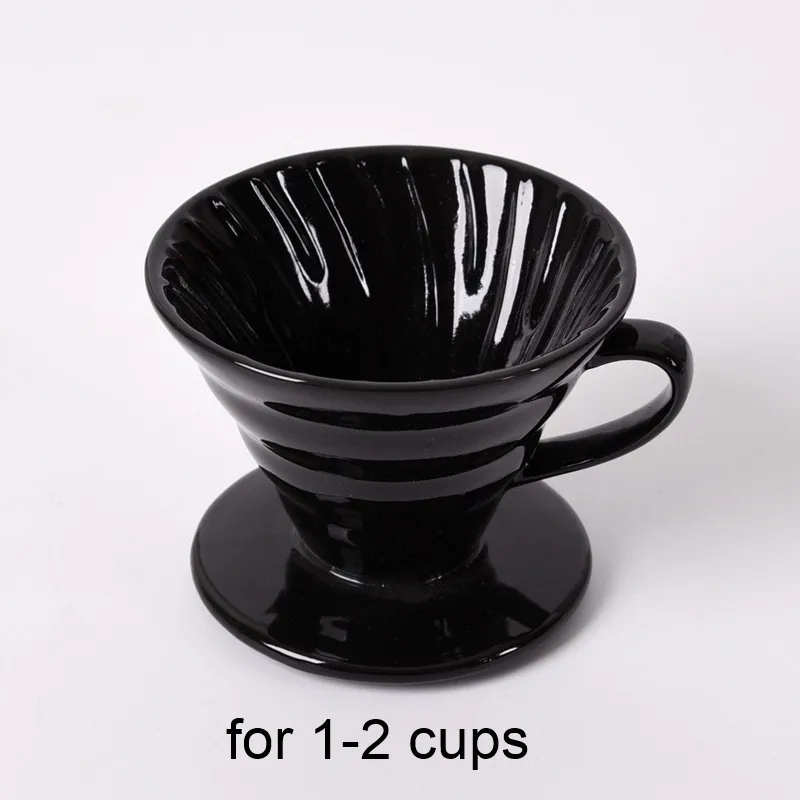 Black S V60 стильная кофейная чашка с капельным фильтром 1-4Cups, Перманентная наполняемая кофеварка с отдельной подставкой, керамическая кофейная капельница с двигателем - Цвет: Black S