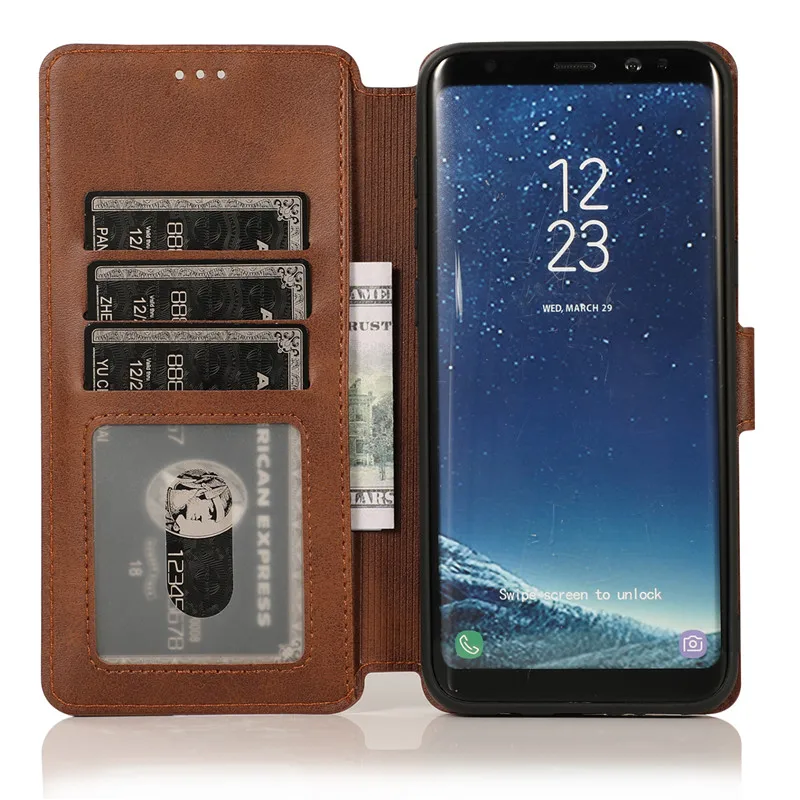 Кожаный чехол-книжка для Samsung Galaxy Note 8 9 10 20 S8 S9 S10 Plus S20 FE S21 | Мобильные телефоны и