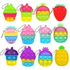 Мини-фиджет-игрушка пузырьковая сенсорная игрушка для аутизма, мороженое, клубника, антистрессовые игрушки для взрослых и детей, игрушки