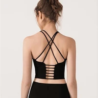 f dyraa women spaghetti straps yoga gym crop tops quick dry running active wear sport bras wireless fitness jogger vest tank