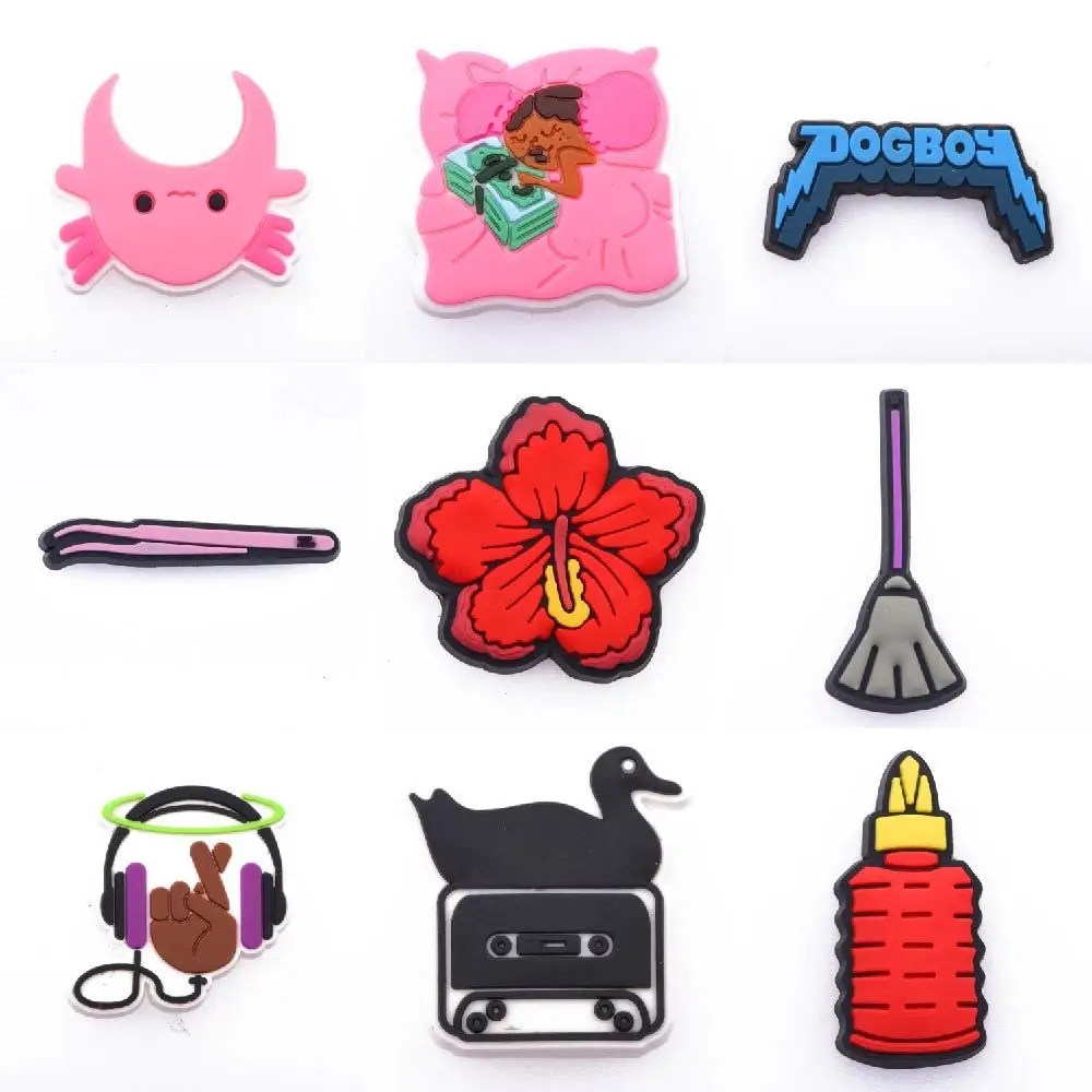 Hot Sale 1 Pcs PVC Croc Shoe Chamrs Cartoon Shoes Decorations BLM Sandals Accessories Sheep Kid's Birthday Gift